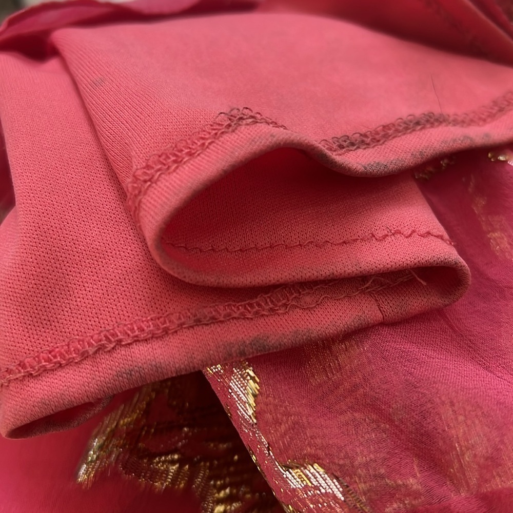 Xscape Sz 10 Pink Silk Gold Lurex Full Length Sleevles Gown Maxi Dress - Picture 14 of 14